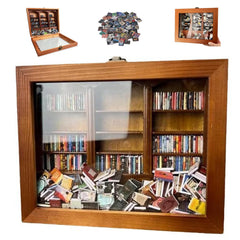 Anxiety Bookshelf - Shake Off Your AnxietyMiniature Display ShelfContains 240 Miniature Book ModelsAntique Style Gift Decoration Mini Bookshelf (Brown)