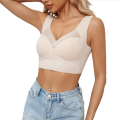 Women Seamless Bra Plus Size Back Fat Smoothing Bra Seamless Bralette Sleeping Bras Wireless Bra for Sport Everyday (5XL Skin)