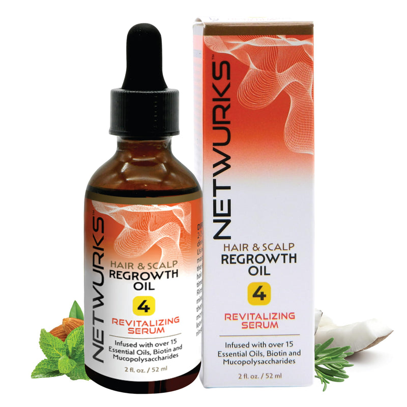 Hair & Scalp Regrowth Oil Pure Rosemary Mint & Coconut Oil with Biotin Revitalizing Bonding Serum Repairs & Promotes Hair Growth 2oz Netwurks