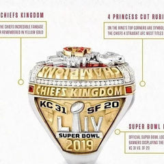 Kansas City Chiefs Super Bowl Championship Ring 2019-2020