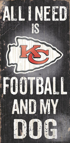 Fan Creations Sign Kansas City Chiefs Football and My Dog Multicolored