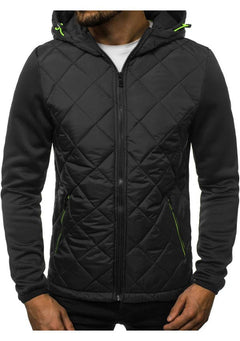 Men's Casual Color Block Zip-Up Hoodie Jacket (M-3XL)