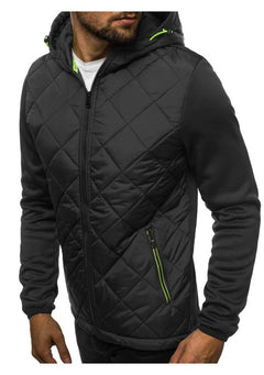 Men's Casual Color Block Zip-Up Hoodie Jacket (M-3XL)